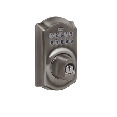 schlage be365 cam keypad deadbolt electronic camelot door